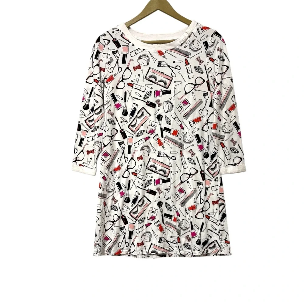Kate Spade Dream A‎ Little Dream Small White Multicolor Beauty Print Nightgown